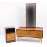 Kandya, mirror backed dressing table and nightstand, the dressing table 158cm H x 107cm W x 41cm D