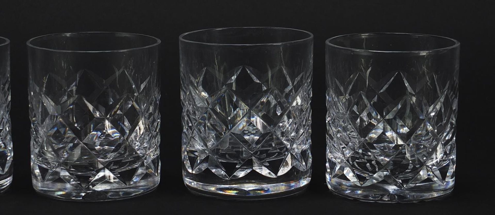Six lead crystal whiskey tumblers, 8cm high - Image 3 of 6