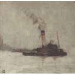 Paddle steamer on water, mid 20th century Impressionist oil on board, monogrammed DN, mounted and