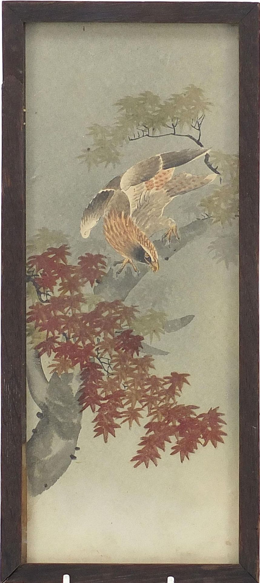 Birds of paradise amongst flowers, pair of Chinese watercolours, framed and glazed, each 28.5cm x - Image 3 of 7