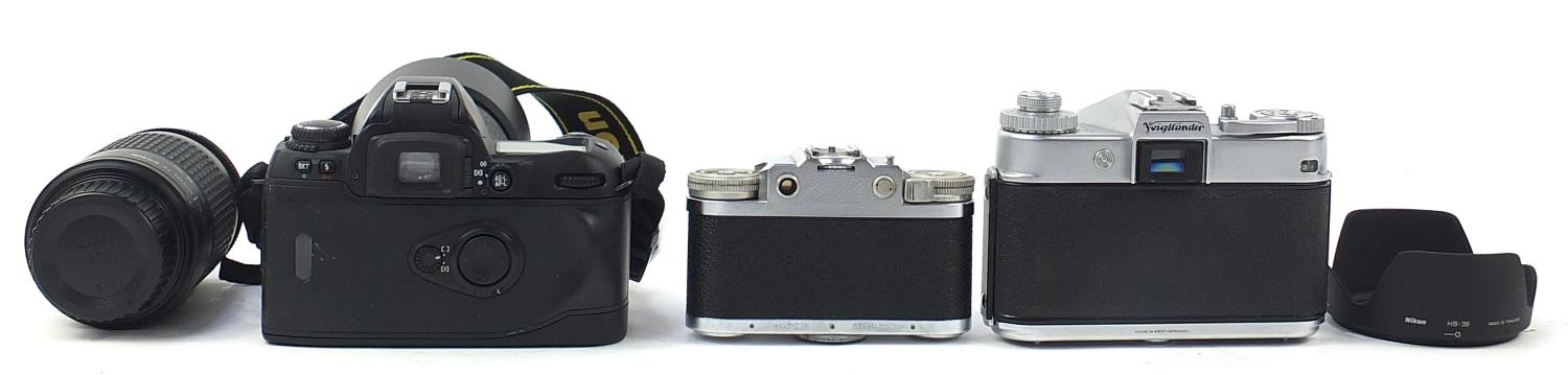 Cameras including Voigtlander Super pack set and Nikon with lenses - Image 5 of 8