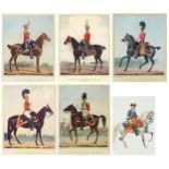 Seven British military interest prints in colour including Officers of the British Army No 42 and