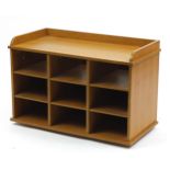 Contemporary light wood multi media stand, 53cm H x 80cm W x 41cm D