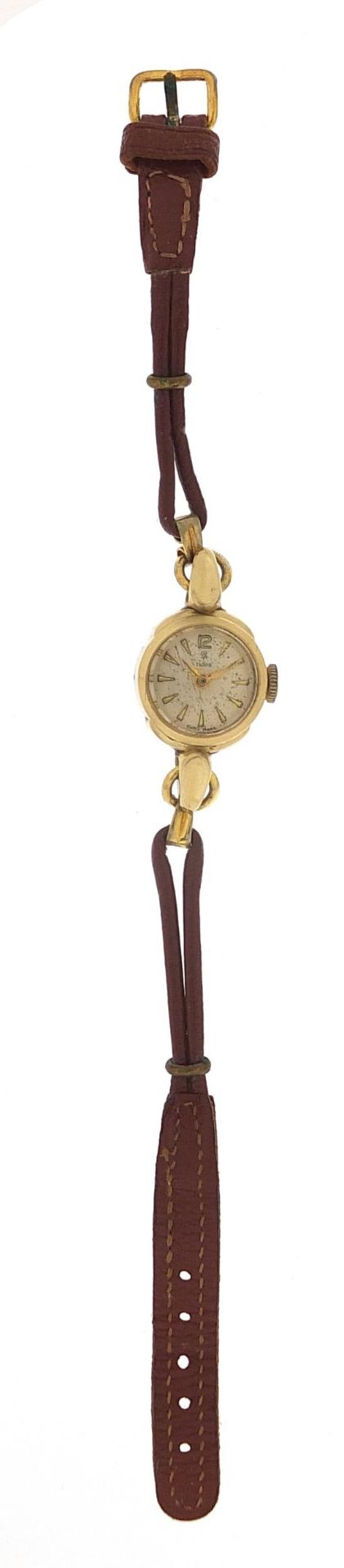 Tudor, ladies 10ct gold wristwatch, 16mm in diameter - Image 3 of 9