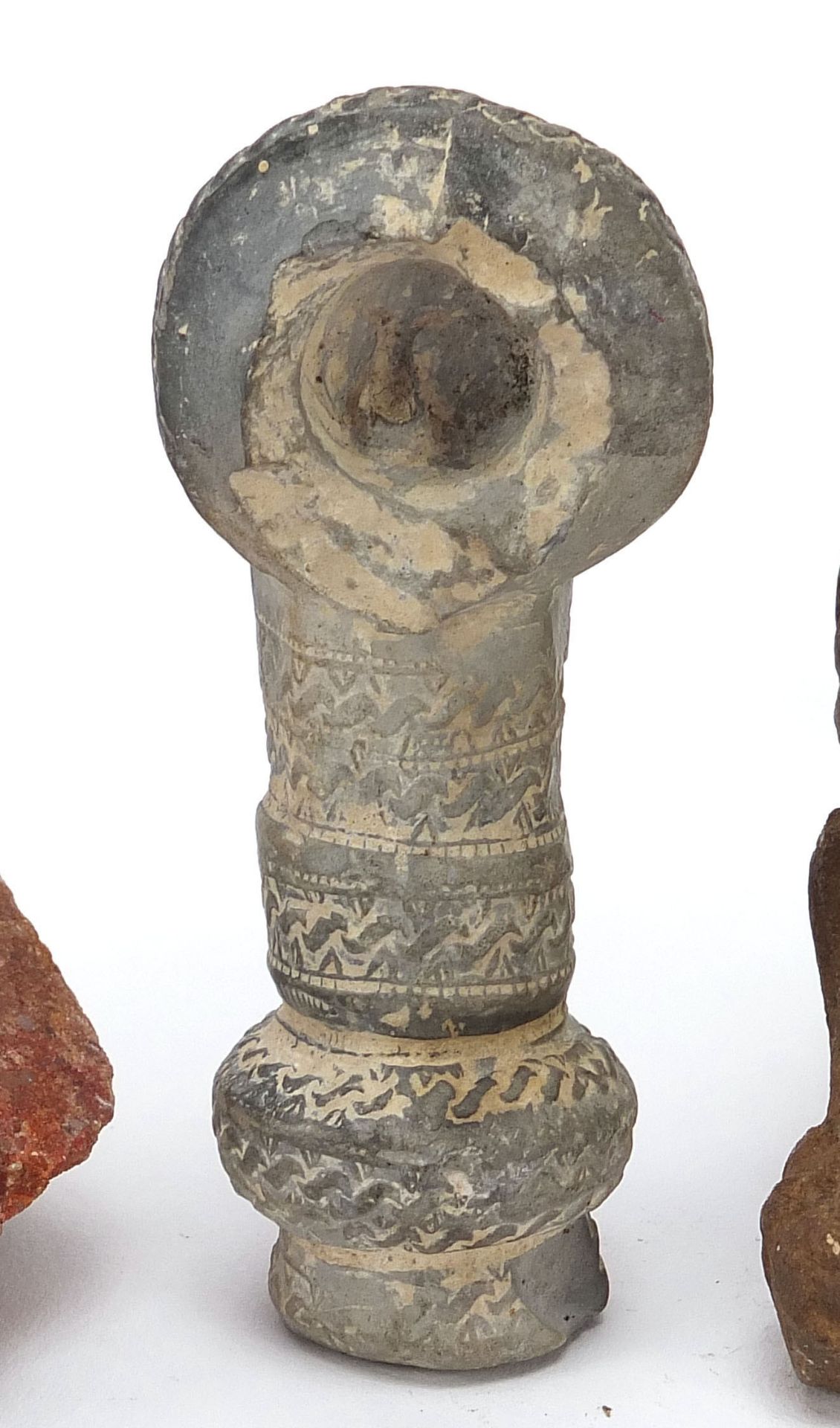 Stone antiquities including a marble carving of a bird and stone fragments, the largest 13cm high - Image 6 of 13