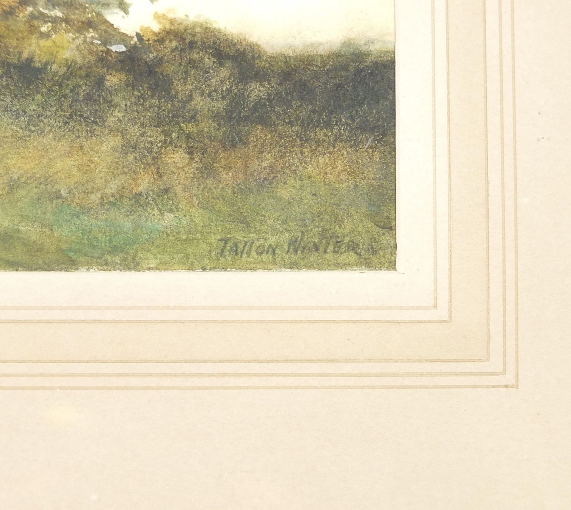 William Tatton Winter - Figure and trees beside a windmill, watercolour, J H Steer label verso, - Image 3 of 5