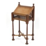 Gothic style oak low lectern with memorial plaque, 100cm H x 48.5cm W x 33.5cm D