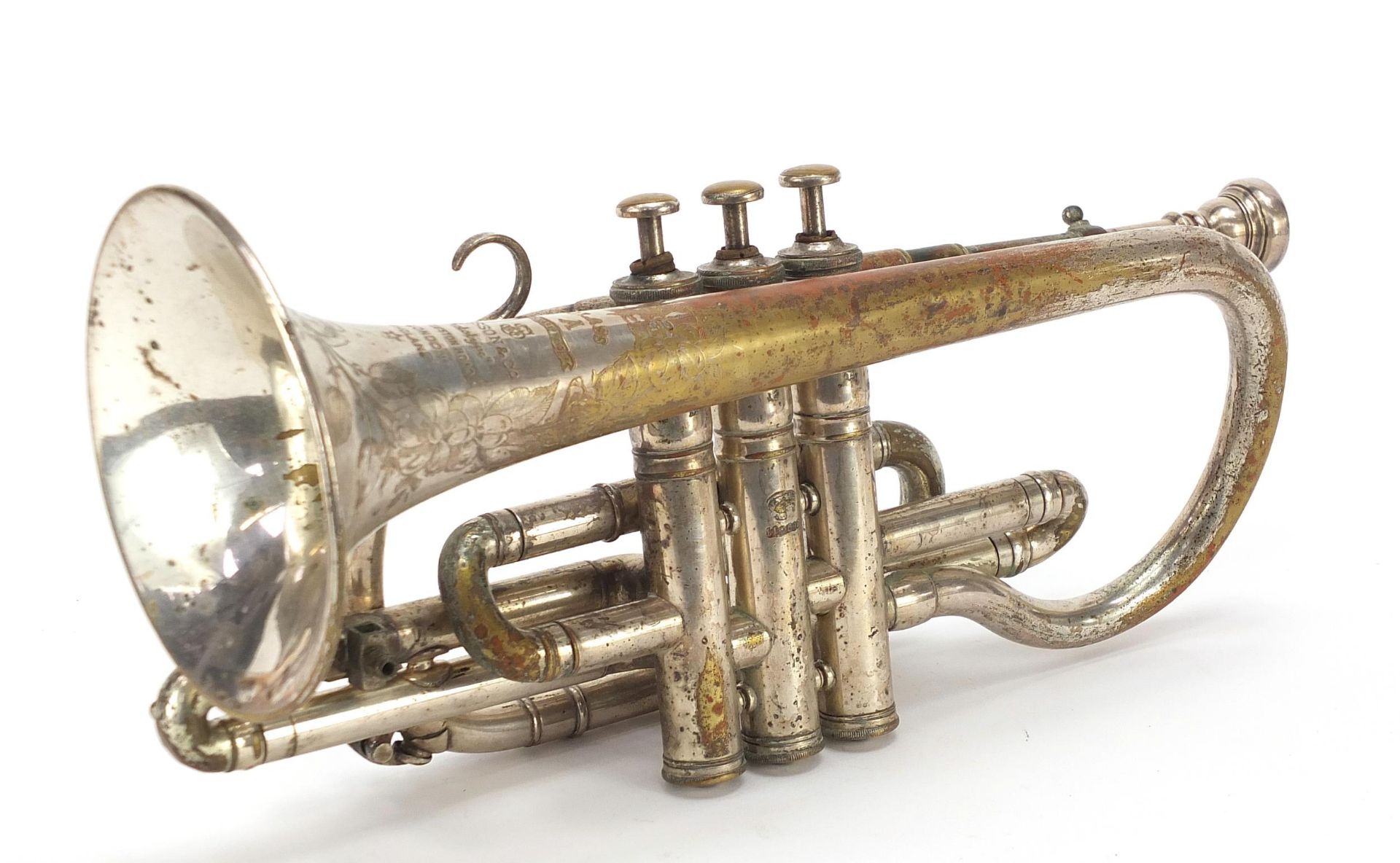 Vintage Besson & Co prototype cornet, 35cm in length
