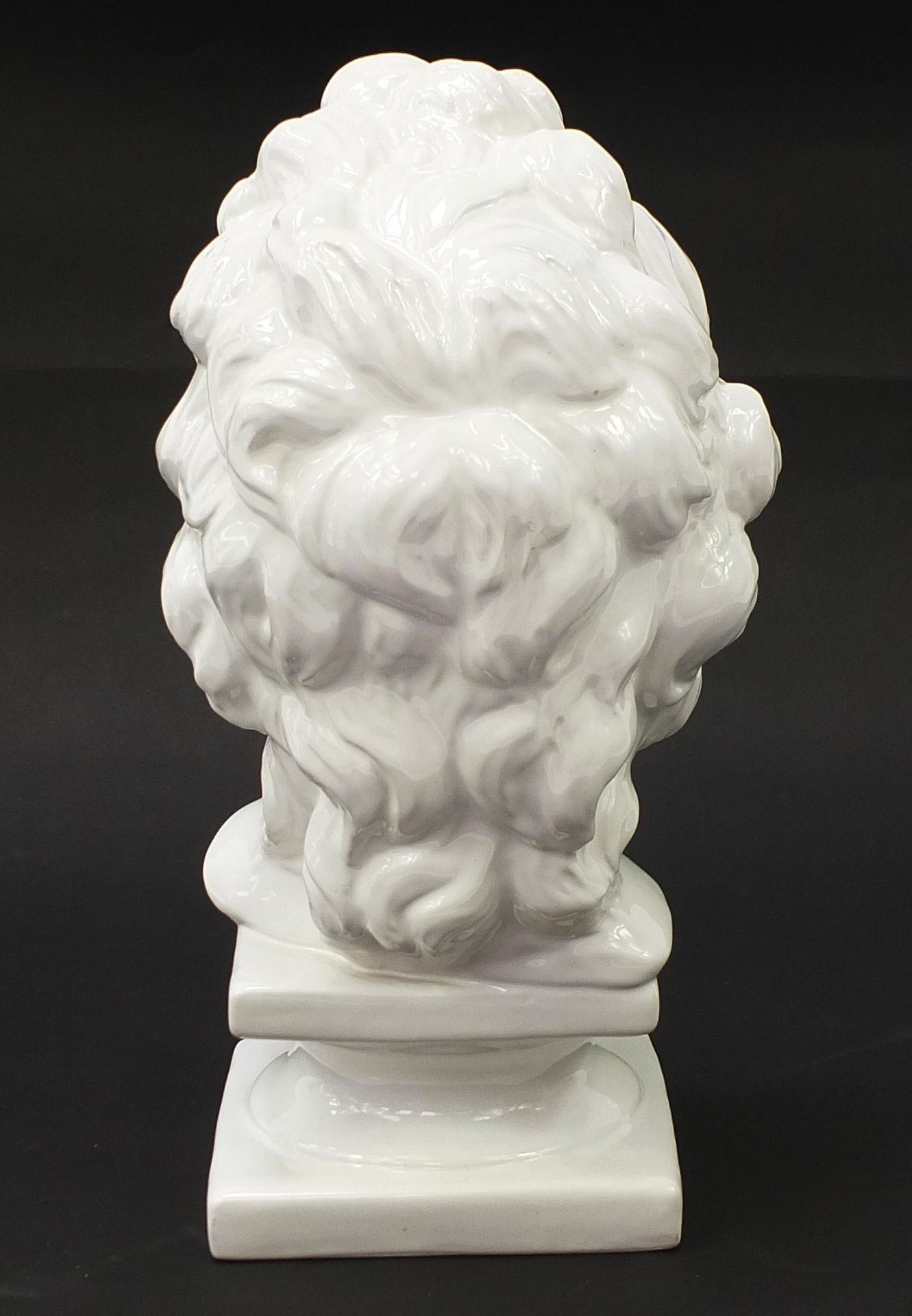 White glazed china bust on plinth of a young female, 40cm high - Image 2 of 4