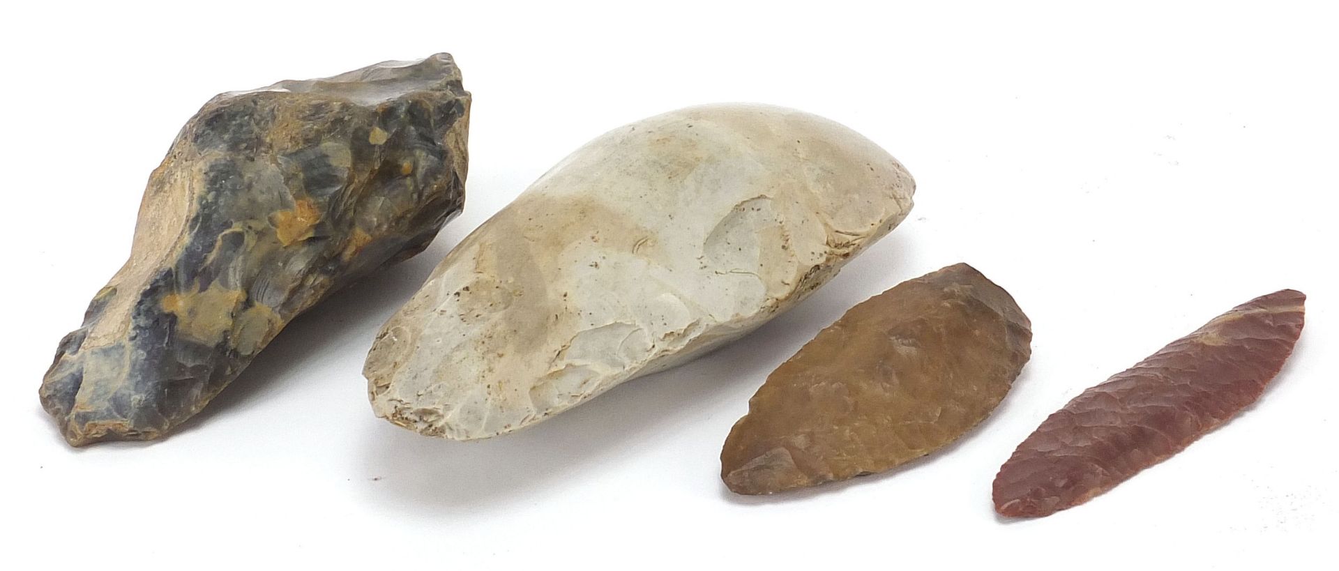 Four antique flint axe heads, the largest 15.5cm in length - Image 2 of 6