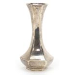 George V hexagonal silver vase, indistinct maker's mark, Birmingham 1912, 14.5cm high, 104.8g