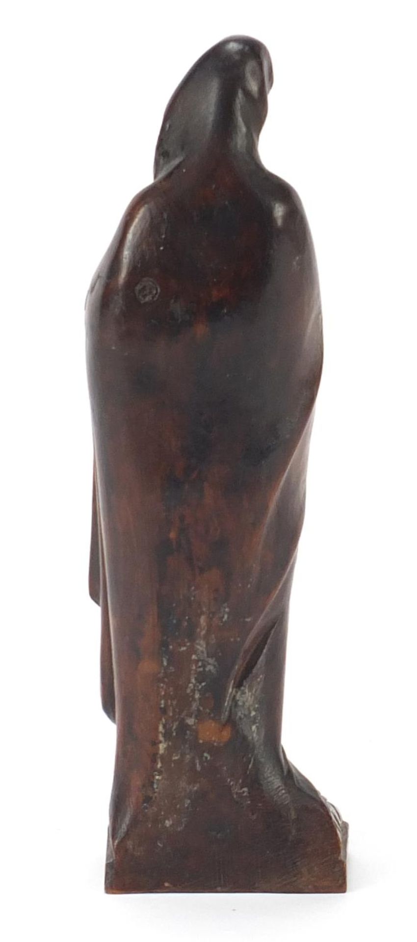 Antique treen carving of Madonna, 18.5cm high - Image 3 of 4