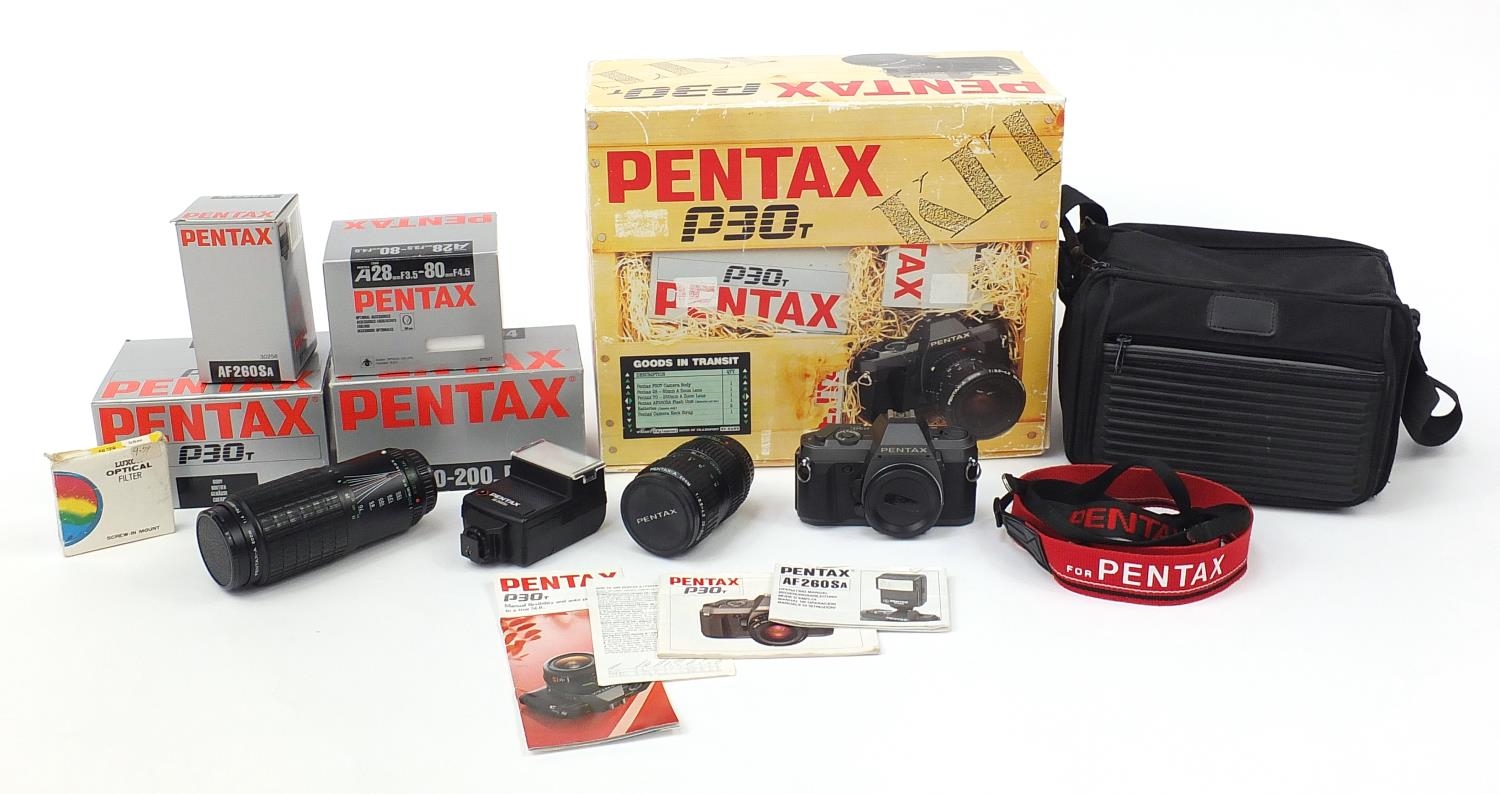 Pentax P30T camera outfit including lenses