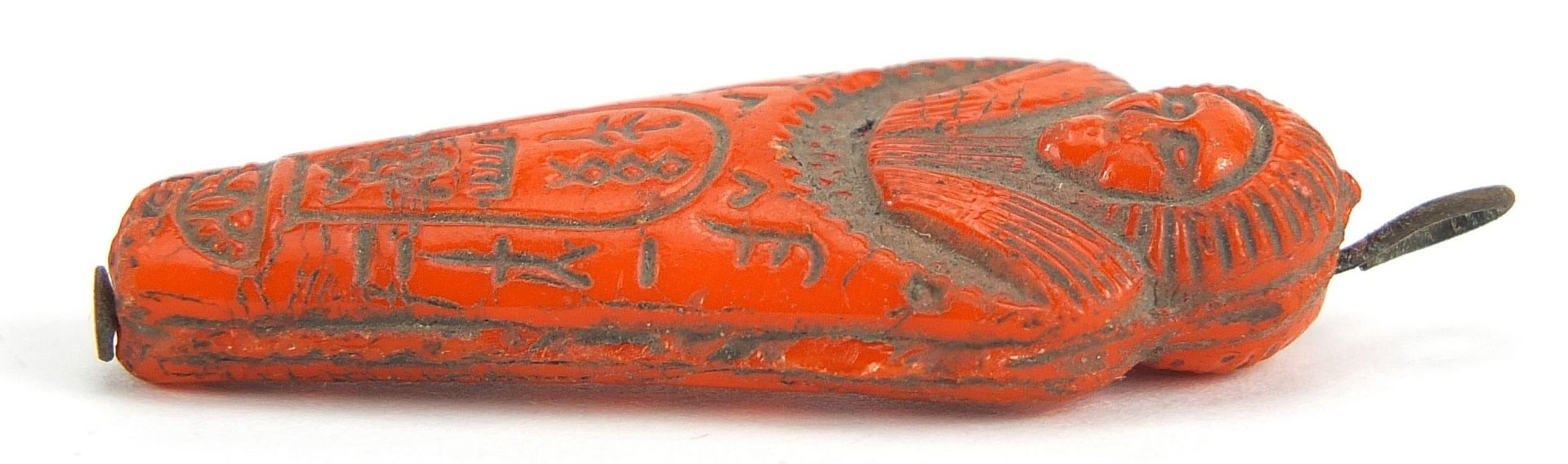 Egyptian ushabti pendant decorated with hieroglyphics, 3.5cm high - Image 3 of 6