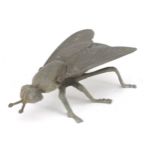 Large brass novelty ashtray in the shape of a fly, 18cm in length