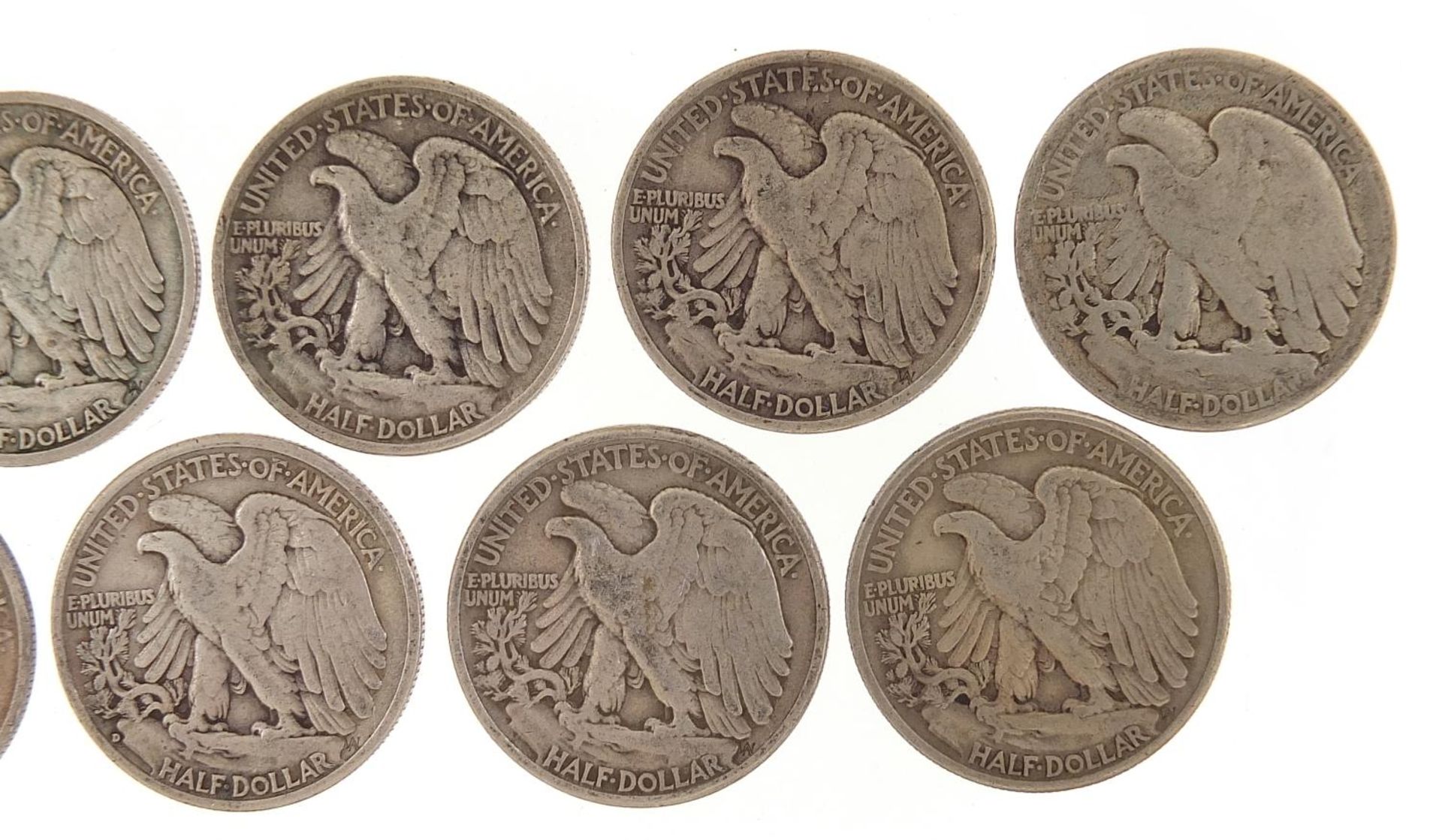 Nine 1940's United States of America Eagle half dollars, 111g - Image 6 of 6