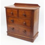 Victorian mahogany four drawer chest, 96cm H x 91cm W x 47cm D