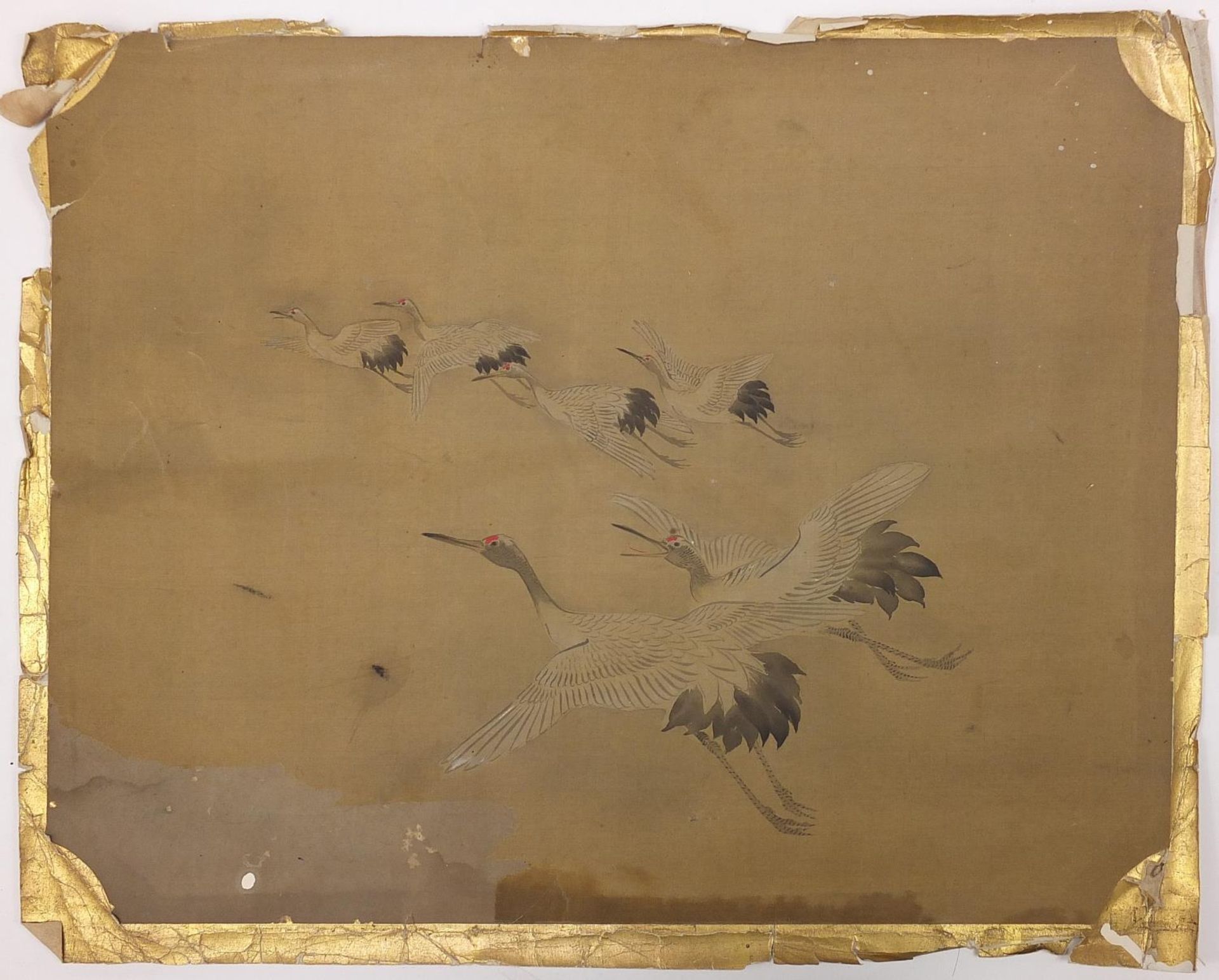 Six Chinese watercolours on paper including calligraphy, figures on horseback and birds, unframed, - Image 17 of 18