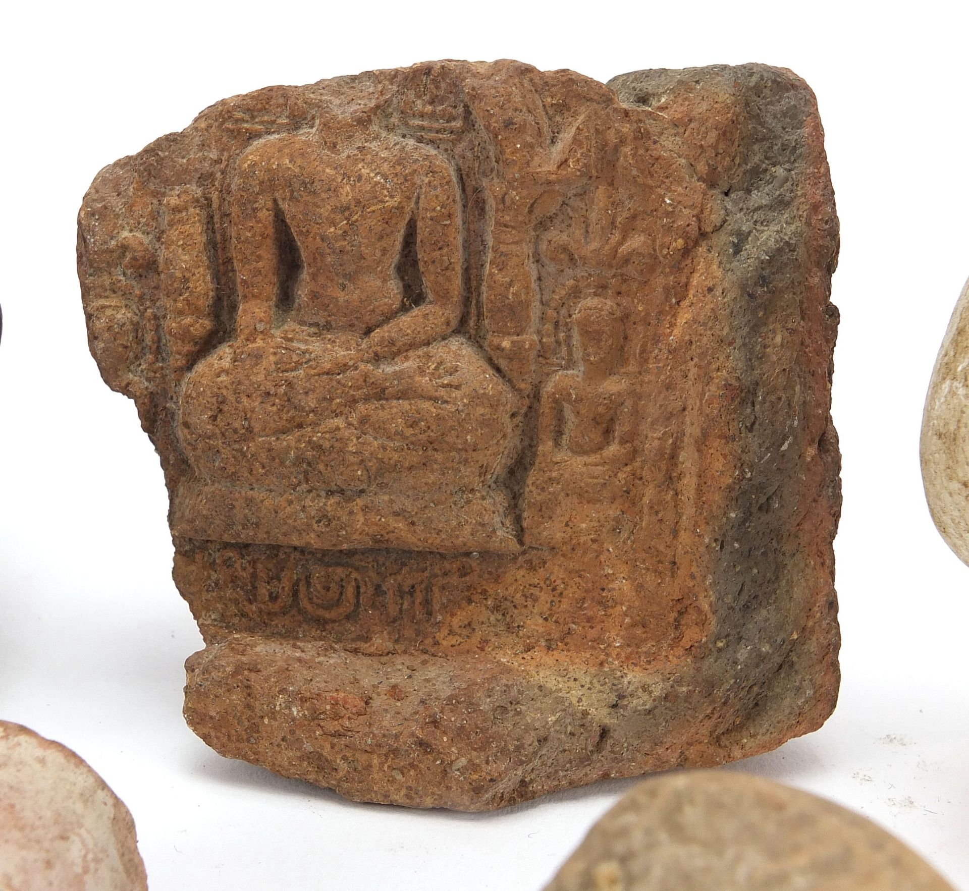 Stone antiquities including a marble carving of a bird and stone fragments, the largest 13cm high - Image 7 of 13