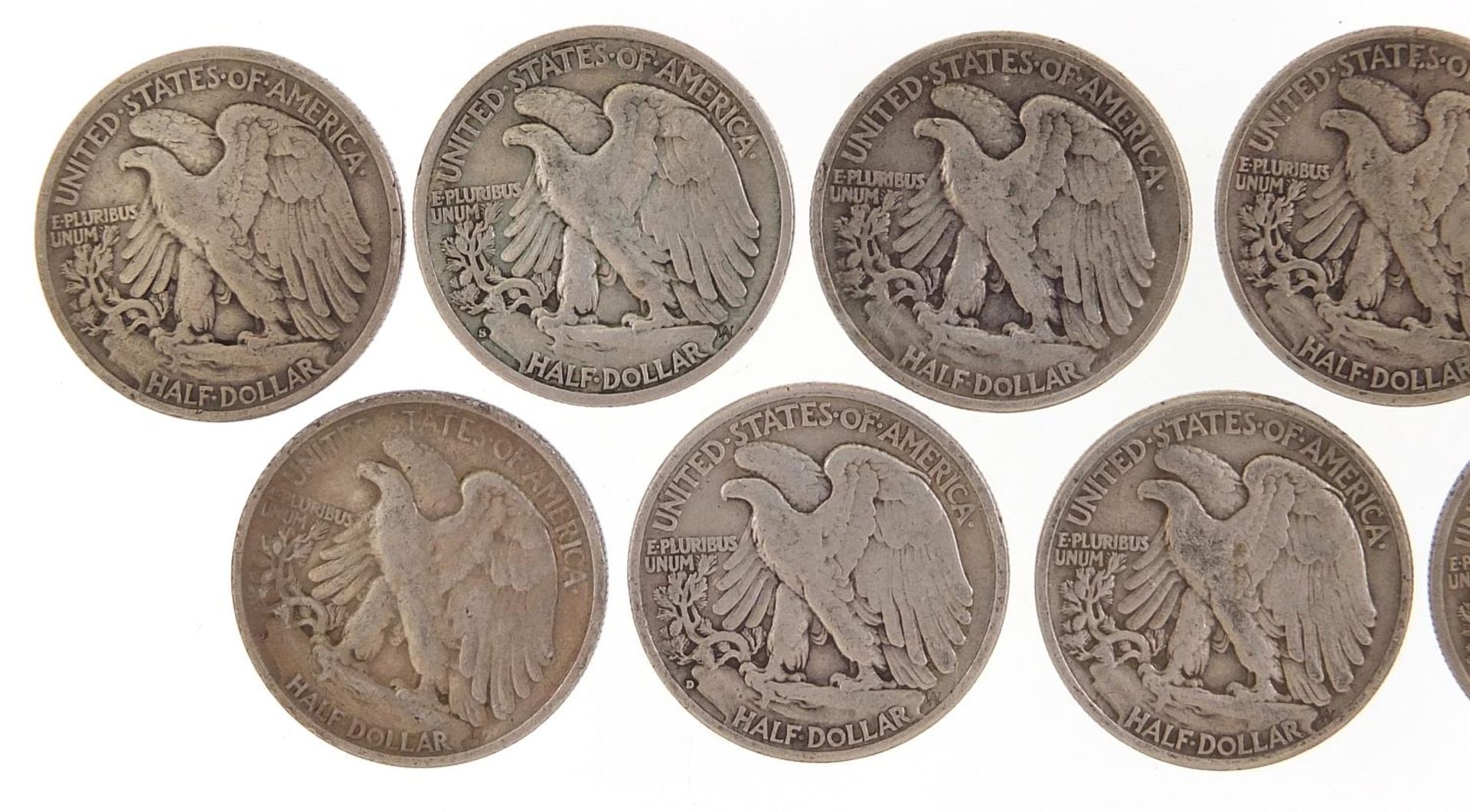 Nine 1940's United States of America Eagle half dollars, 111g - Image 5 of 6