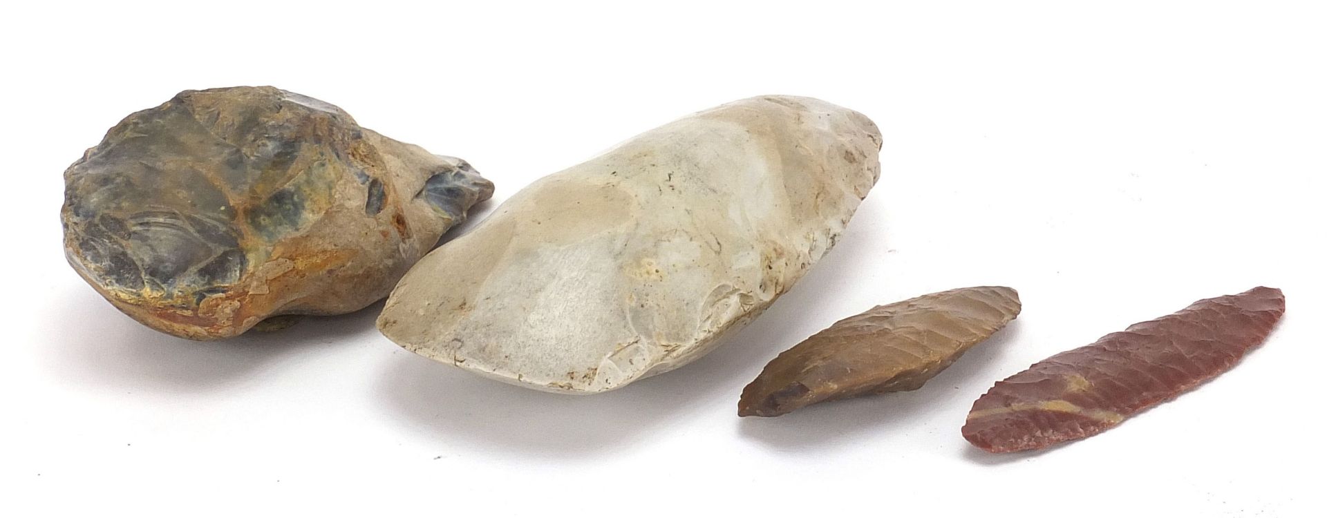 Four antique flint axe heads, the largest 15.5cm in length - Image 5 of 6