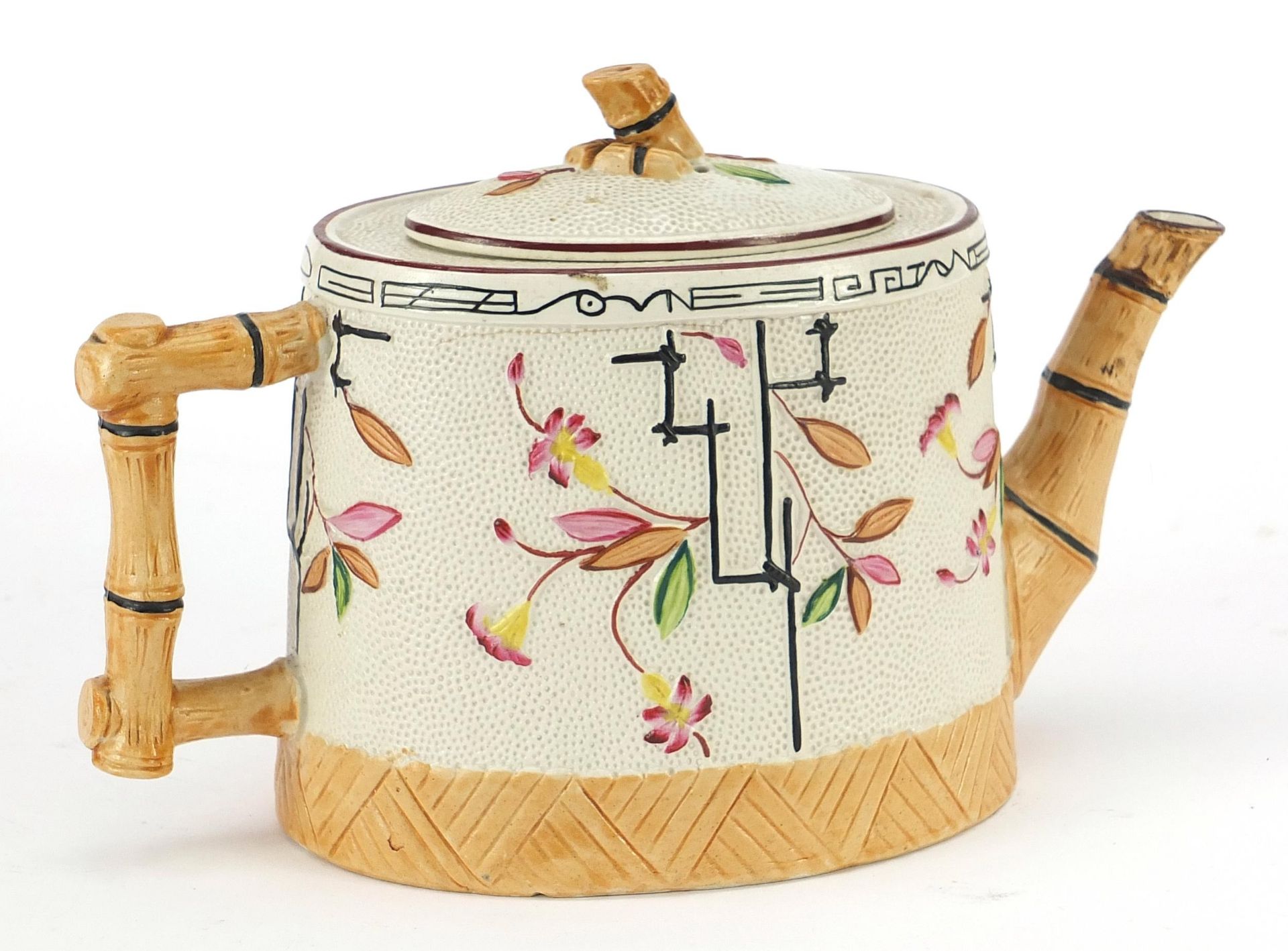 Christopher Dresser style aesthetic teapot, registration number to the base, the side decorated with - Image 2 of 5