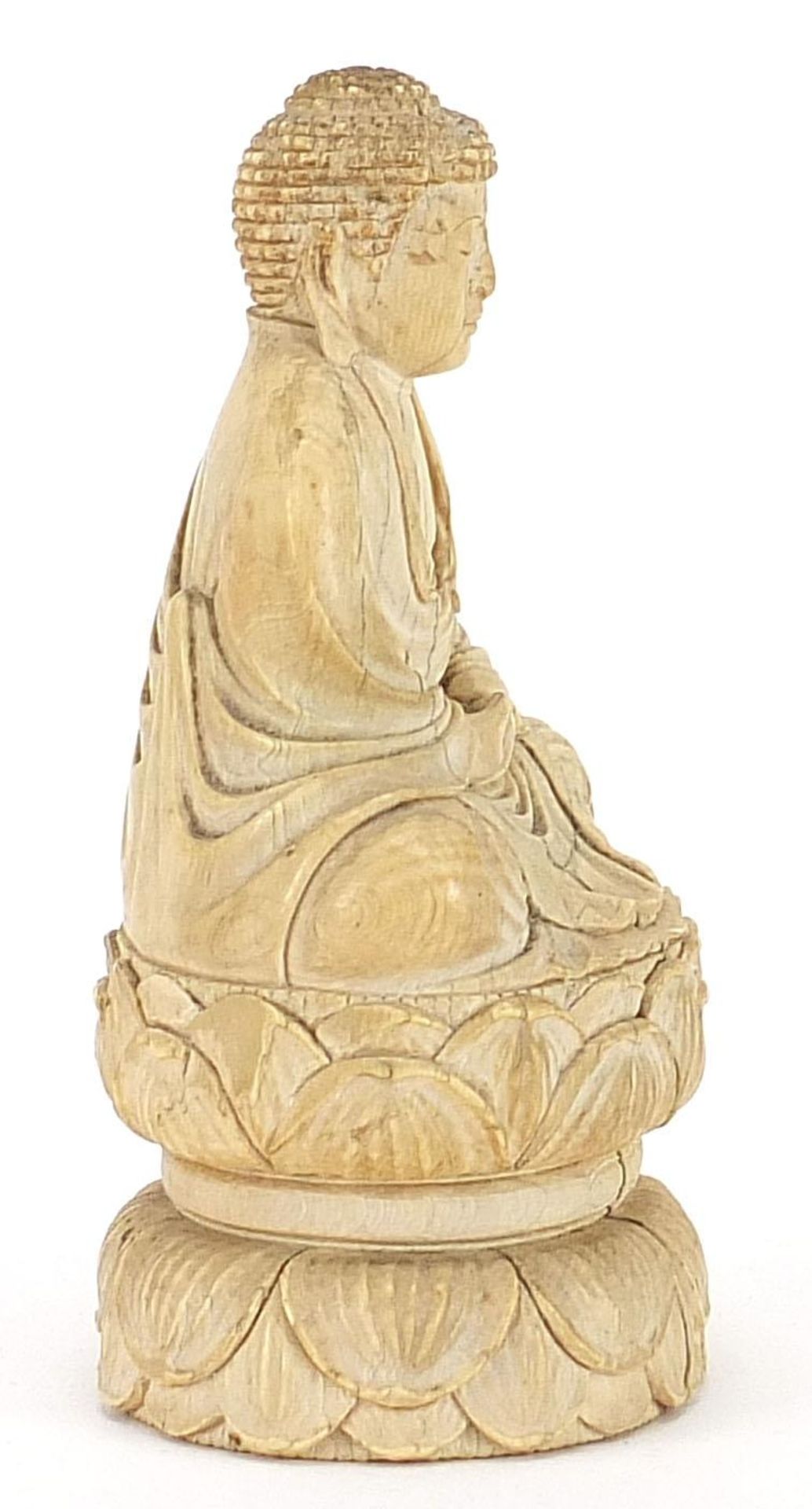 Chinese ivory carving of seated Buddha, character marks to the base, 11cm high - Image 5 of 7