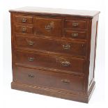 Edwardian mahogany eight drawer chest, 122cm H x 122cm W x 54cm D