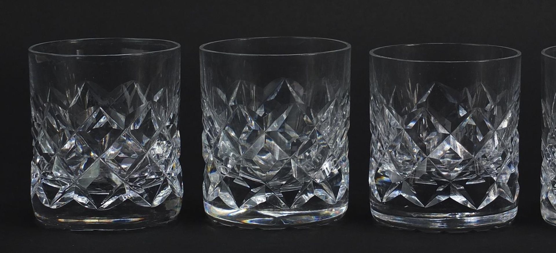 Six lead crystal whiskey tumblers, 8cm high - Image 2 of 6