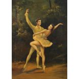 Vidal - Ballet dancers, 20th century oil, applied plaque to the mount, indistinct label verso,