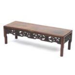 Chinese hardwood low table, possible Hongmu, 30cm H x 104cm W x 34cm D