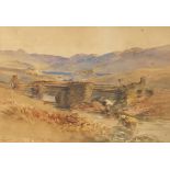 Capel Curig, 19th century Welsh watercolour, mounted, framed and glazed, 31.5cm x 21.5cm excluding