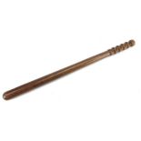 Large turned wood truncheon, 66cm in length