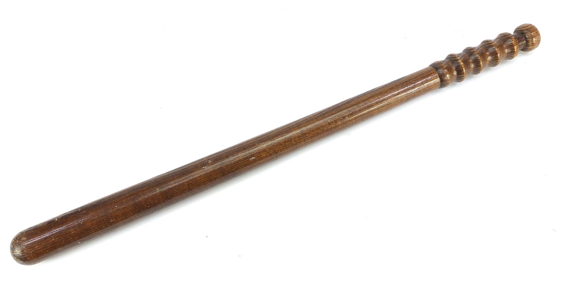 Large turned wood truncheon, 66cm in length