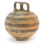 Mycenaean pottery stirrup jar, 14.5cm high