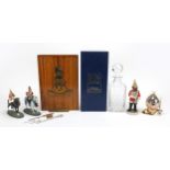 Military interest Life Guard collectables comprising two metal figures of Life Guards on horseback