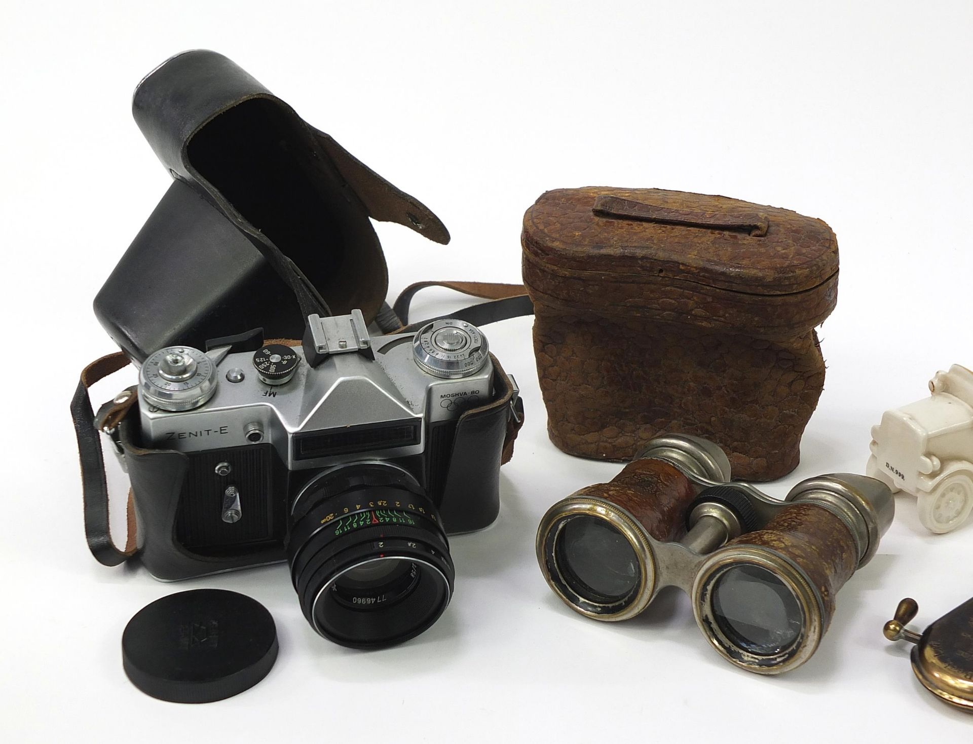 Objects to include a cased Zenith E camera, binoculars, opera glasses, crested ware and novelty - Image 2 of 5
