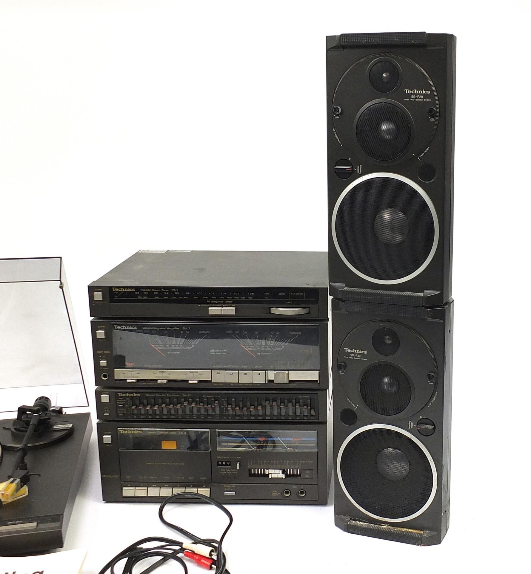 Three turntables and Technics stacking system with speakers comprising stereo tuner ST-3, - Image 4 of 7