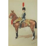 Richard Simkin - 4th Queen's Own Hussars Officer Review Order, 19th century military interest