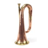 Brass and copper bugle, 26cm in length