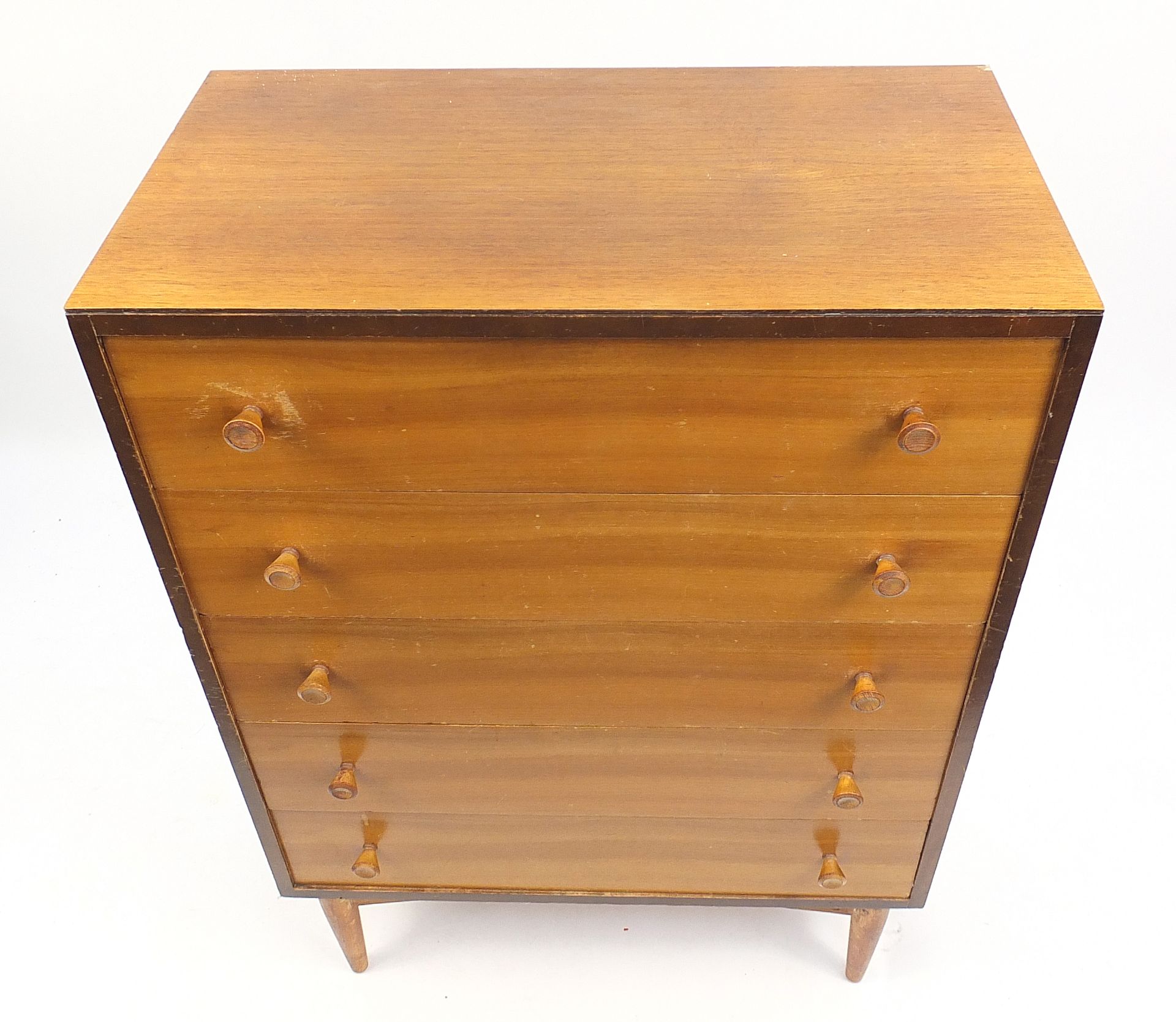 Kandya, mid century five drawer chest, 108cm H x 76cm W x 41cm D - Image 3 of 5