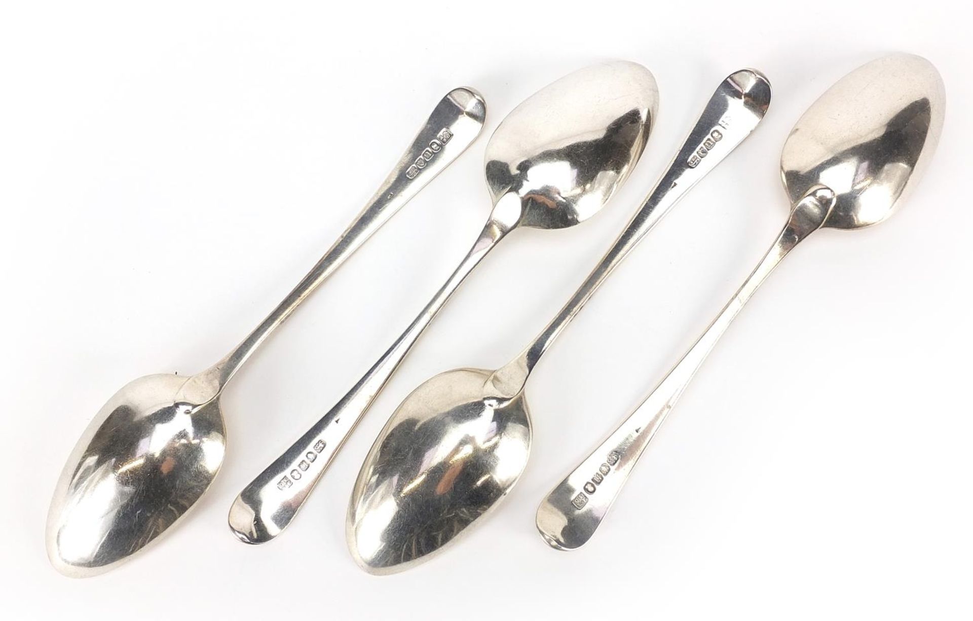 George Smith & William Fearn, set of four George III silver tablespoons, 22.5cm in length, 250.0g - Image 3 of 4