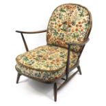 Ercol elm stick back armchair, 78cm high