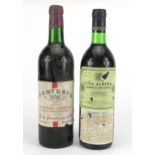 Two bottles of wine including 1961 Chateau Guibeau