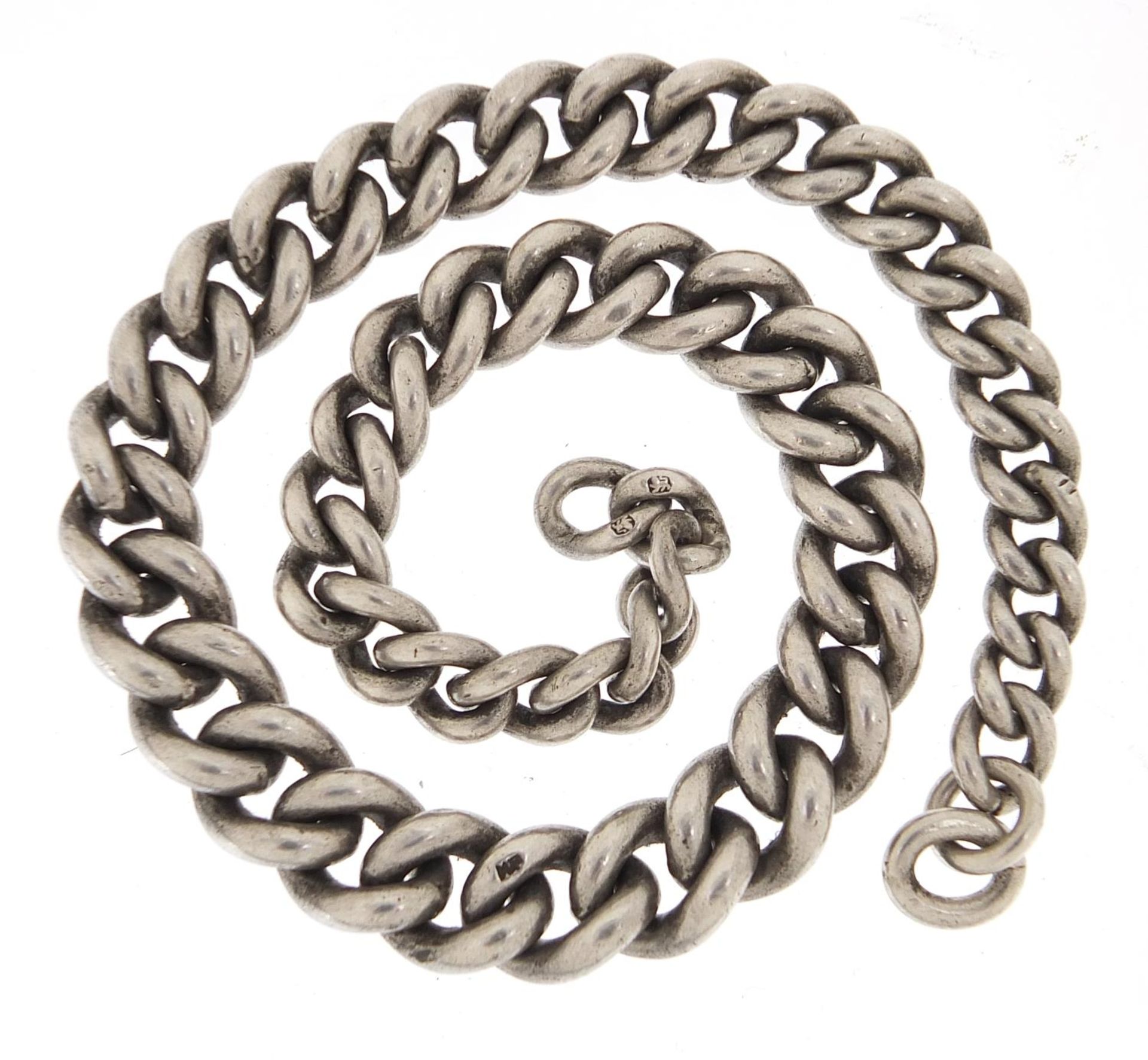 Graduated silver watch chain, 26cm in length, 49.4g - Image 2 of 3