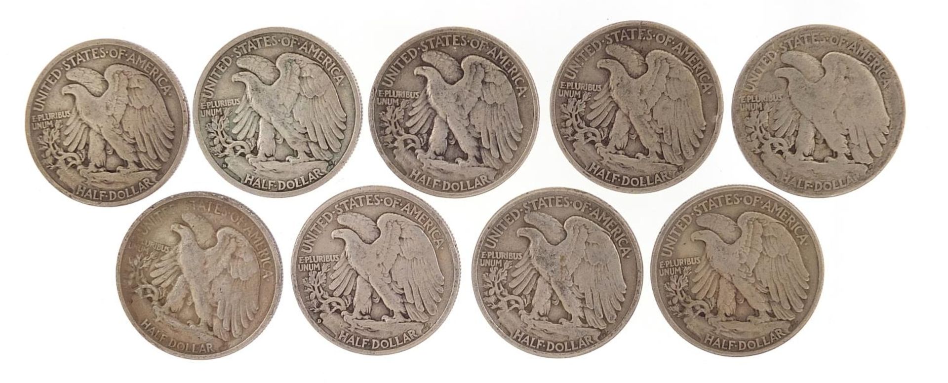Nine 1940's United States of America Eagle half dollars, 111g - Image 4 of 6