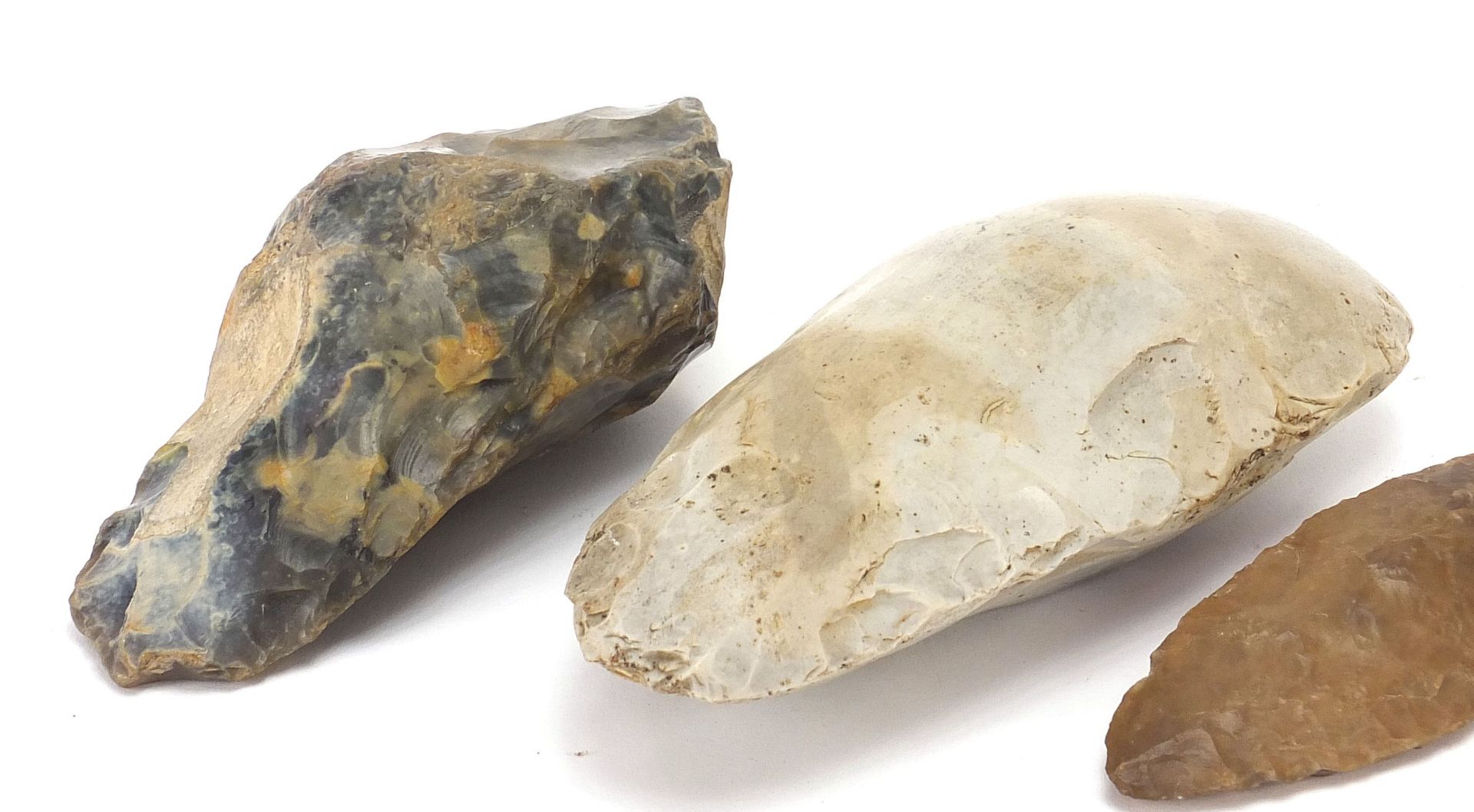 Four antique flint axe heads, the largest 15.5cm in length - Image 3 of 6