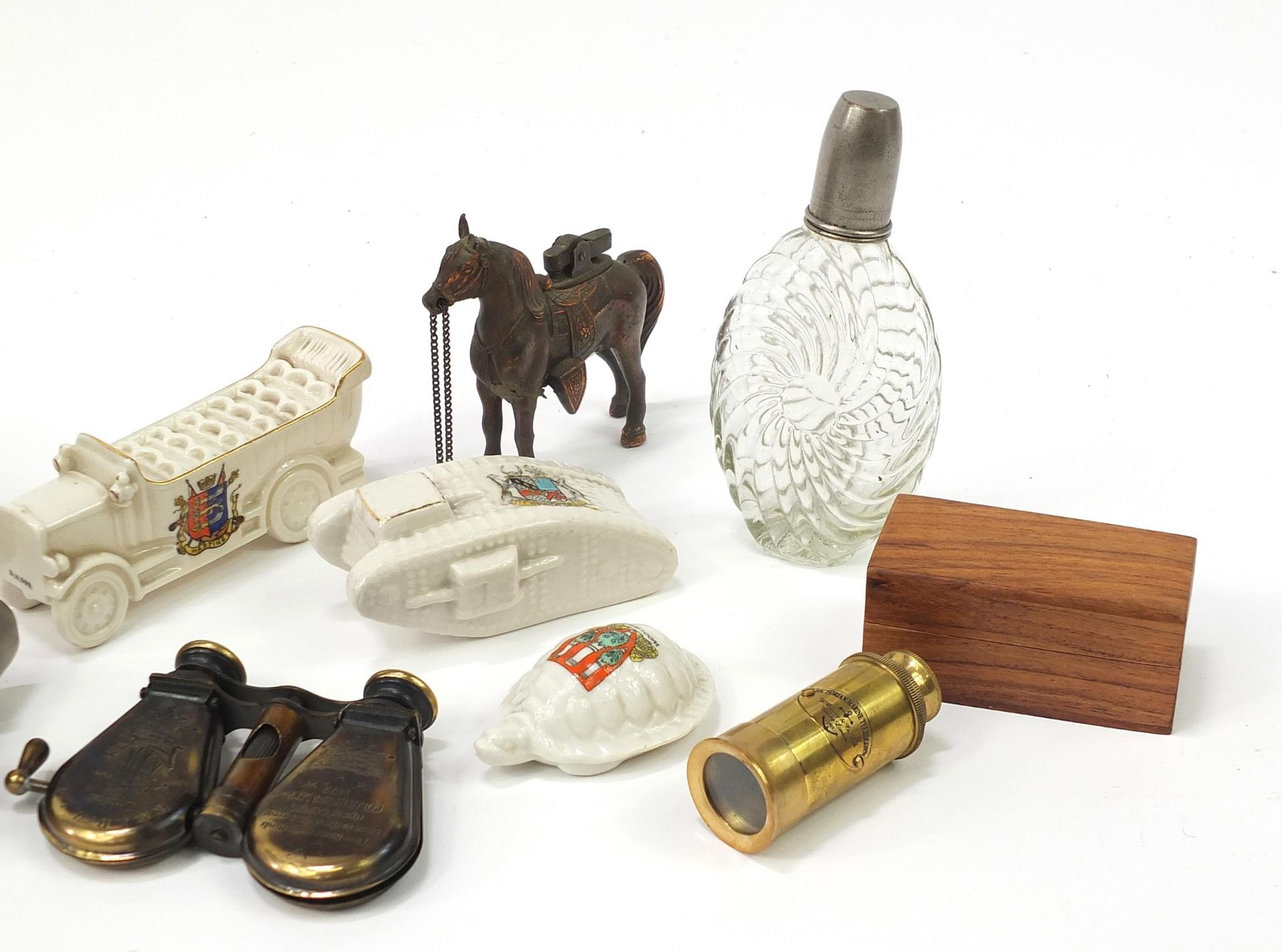 Objects to include a cased Zenith E camera, binoculars, opera glasses, crested ware and novelty - Image 3 of 5