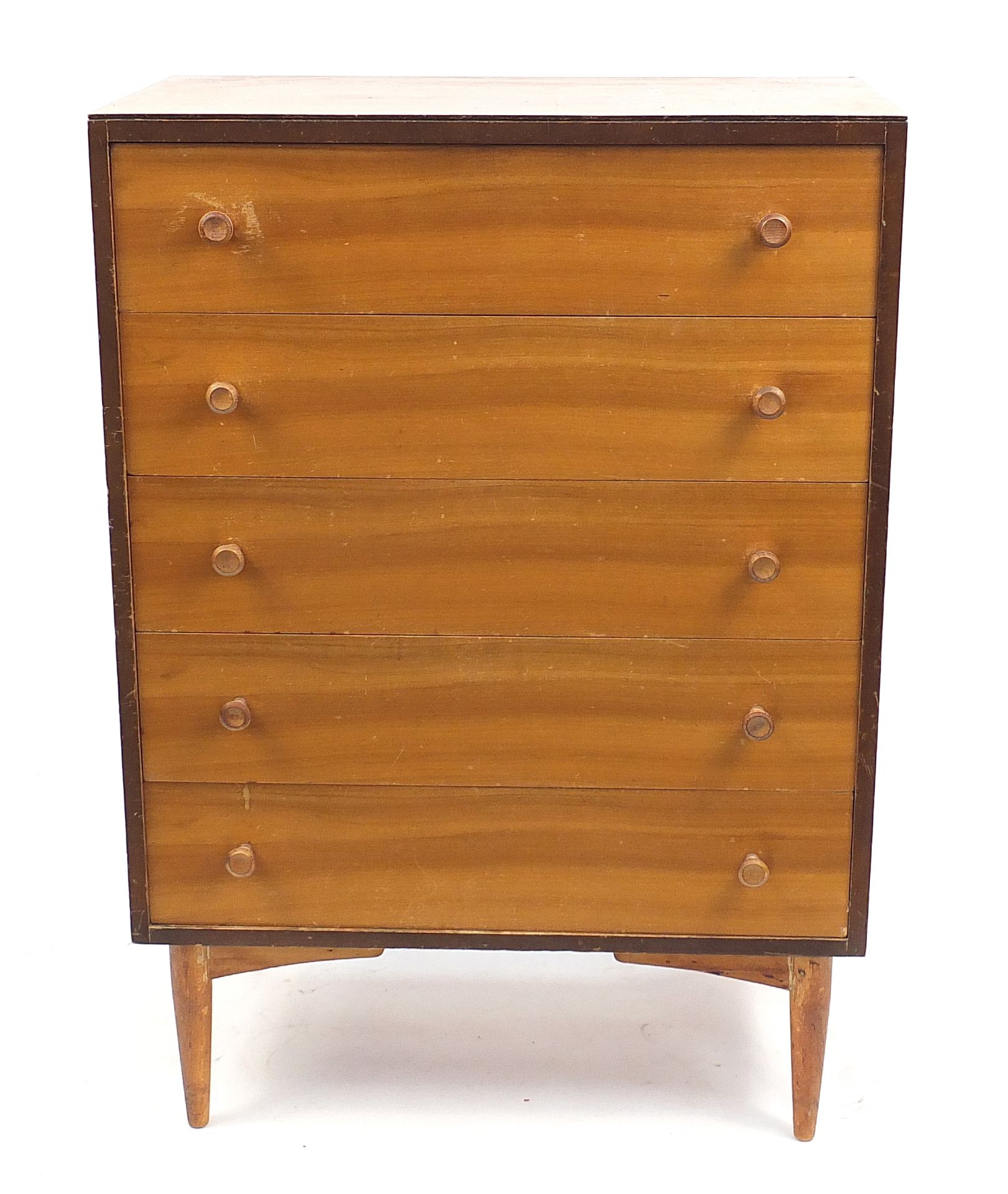 Kandya, mid century five drawer chest, 108cm H x 76cm W x 41cm D - Image 2 of 5