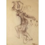 Molly Paxton - Dancing female holding scales, 20th century pastel, mounted, framed and glazed,